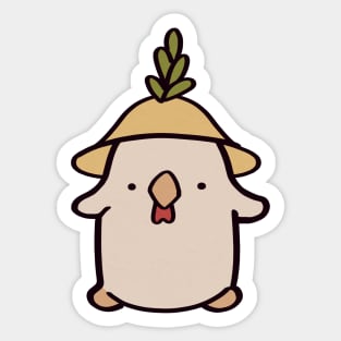 Cute Chicken Gardener Sticker